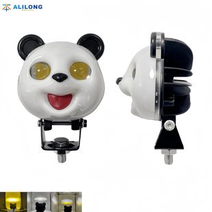 Cross-Border Motorcycle Spotlight Led Car Light Panda-Shaped External Waterproof Electric Vehicle Modified Headlight High Brightness Flash