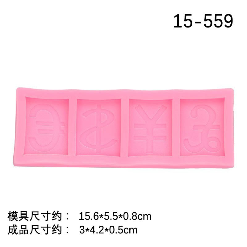 3 dólar logo símbolo dinero Moneda de Oro forma fondant cake decoración molde silicona chocolate suave cerámica arcilla