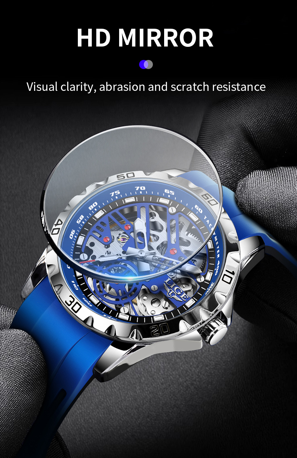 Men's Automatic Mechanical Watch Skeleton Luminous Waterproof_voghion.com
