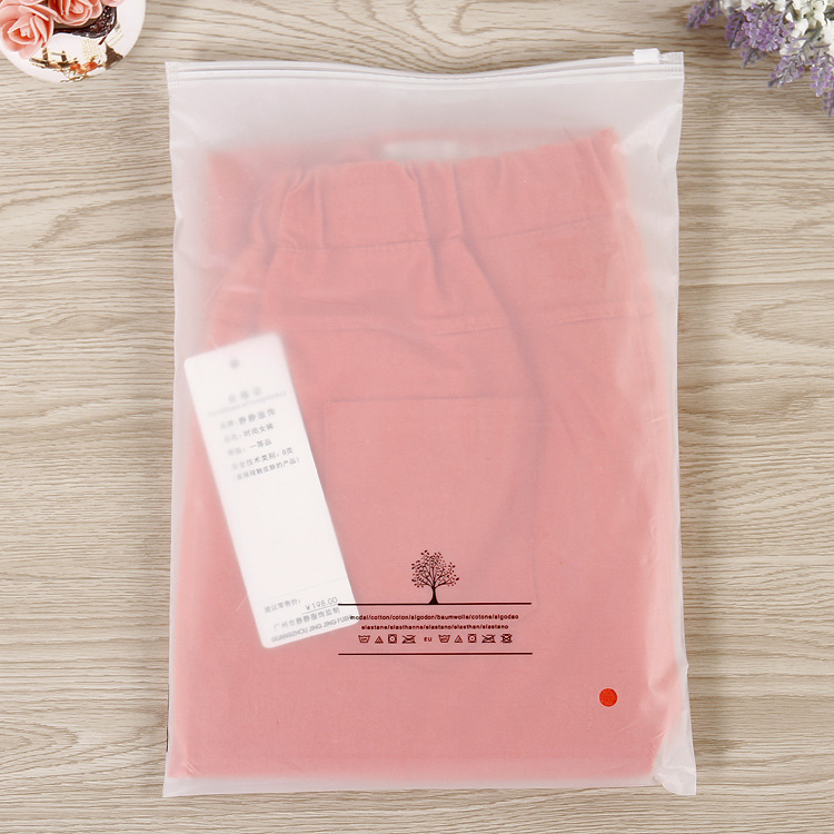Bow eva clothing frosted zipper bag small batch wholesale underwear clothes socks plastic packaging bag