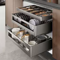 Многослойная рисовая корзина для кухни с двойным шкафом для посуды 304 из нержавеющей стали