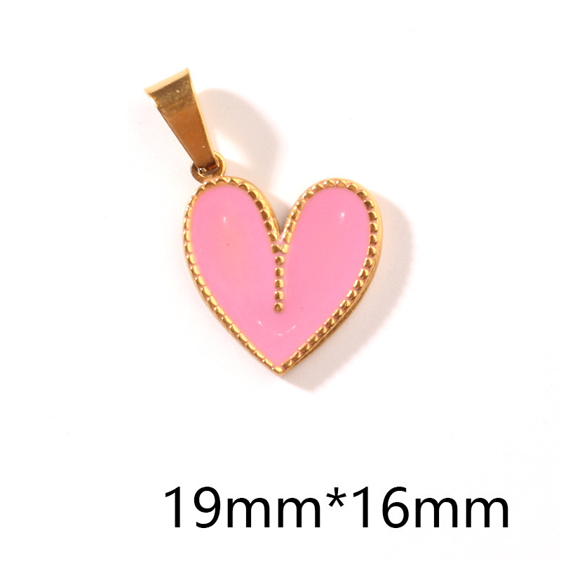 6g Weight Pendant Jewelry Making Type DIY Jewelry Accessories Classification 1 Piece Quantity 304 Stainless Steel, Metal Material Peach, Heart Shape Pattern Women's Gender Retro Style Enamel, Plating Craft 1 Piece 304 Stainless Steel Metal Peach Heart Shape Pendant DIY Jewelry Accessories 8