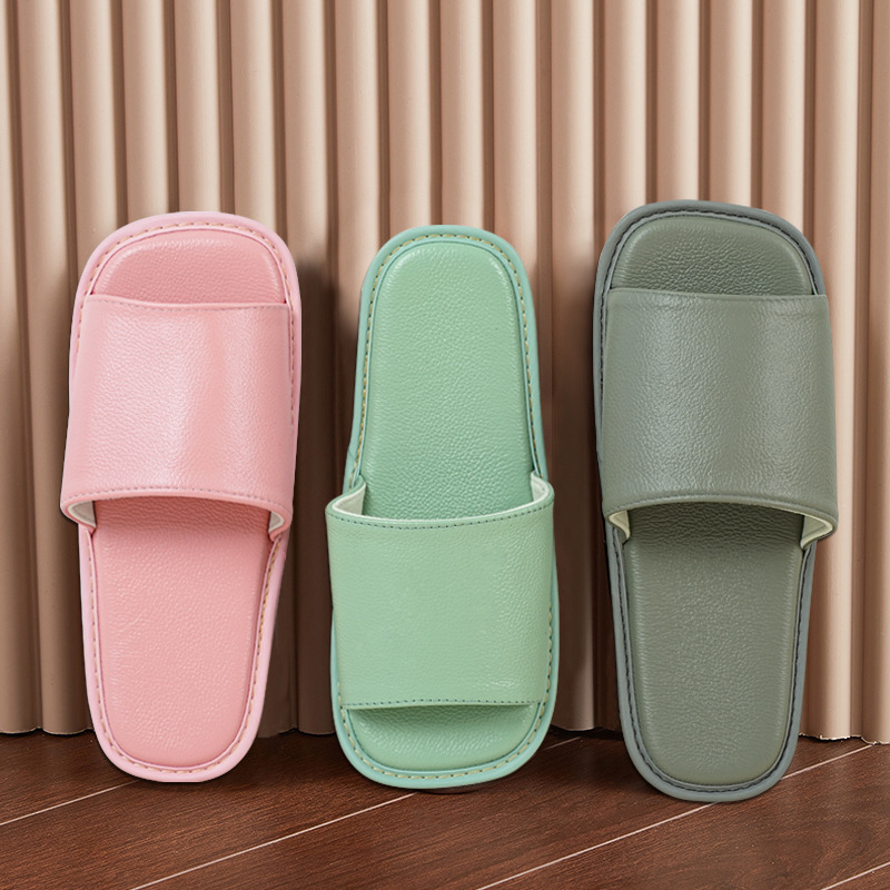 Home extra large summer non-slip leather slippers for men and women