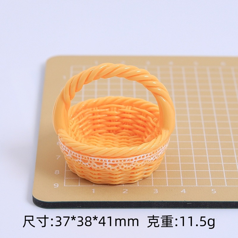 立体编织篮子创意食玩卡通手工diy奶油胶树脂小配件饰品材料批发|undefined