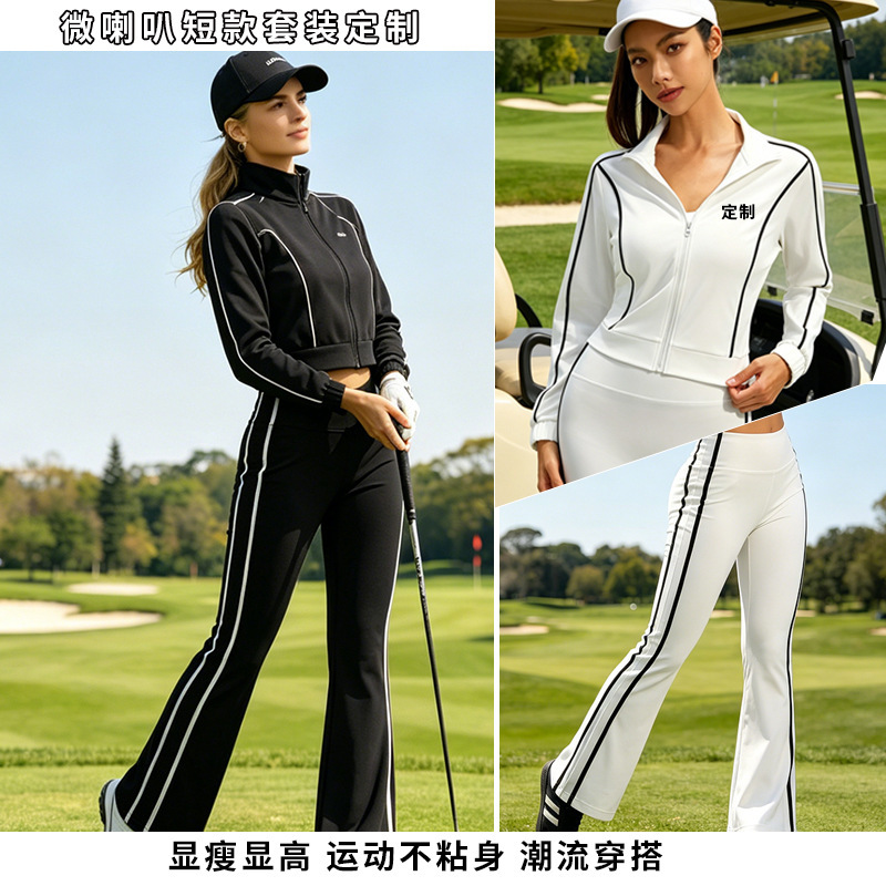 High-End Women's Sun Protection Long-Sleeve Stand-Collar Golf Clothing Summer Jacket Pants Golf Women's Outfit Custom-Made High-End Women's Sun Protection Long-Sleeve Stand-Collar Golf Clothing Summer Jacket Pants Golf Women's Outfit Custom-Made