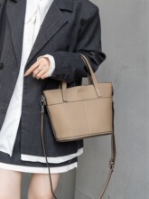 手提时尚真皮女包跨境百搭斜挎包TOGO头层牛皮大容量托特包99012