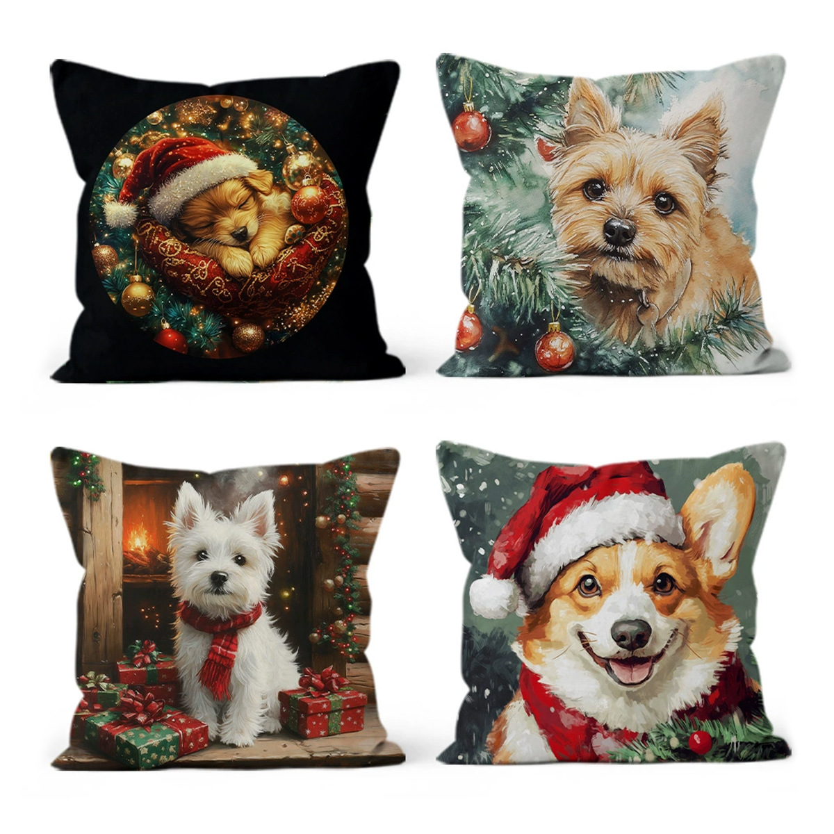 Navidad cachorro almohada cuadrada casa sala de estar sofá dormitorio cabecera almohada cuadrada sin cojín central