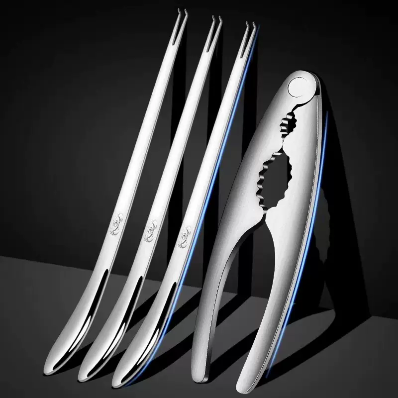 304不锈钢蟹叉 蟹钳蟹针吃蟹家用海鲜剥大闸蟹工具核桃夹龙虾钳子