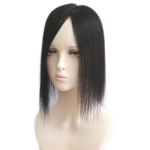 Headpiece Mechanism Top Hairpiece Real Human Hair Breathable Natural Side Part Concealer For Gray Hair Long Hair Piece Cover