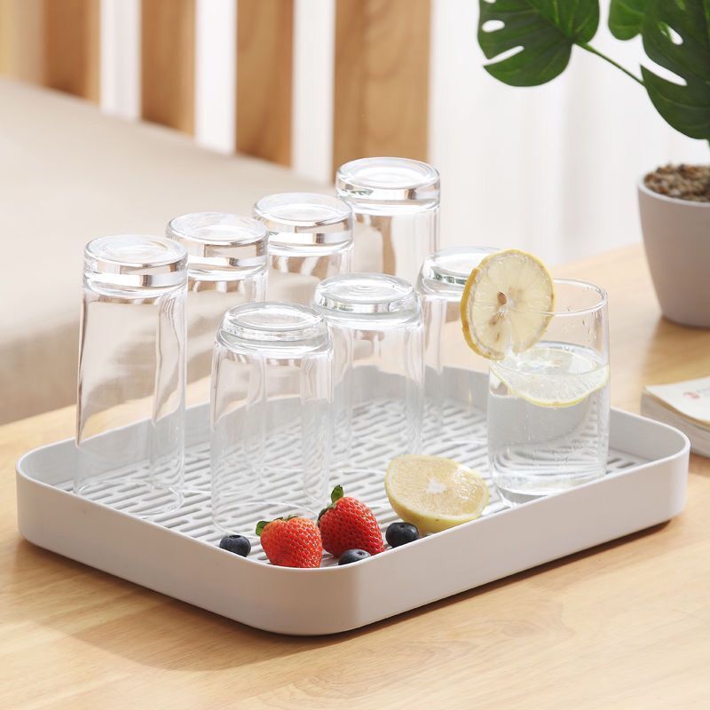 Tazas de doble capa bandeja de drenaje de agua sala de estar hogar taza de mesa taza de menú bandeja taza de almacenamiento profundizar estante de almacenamiento