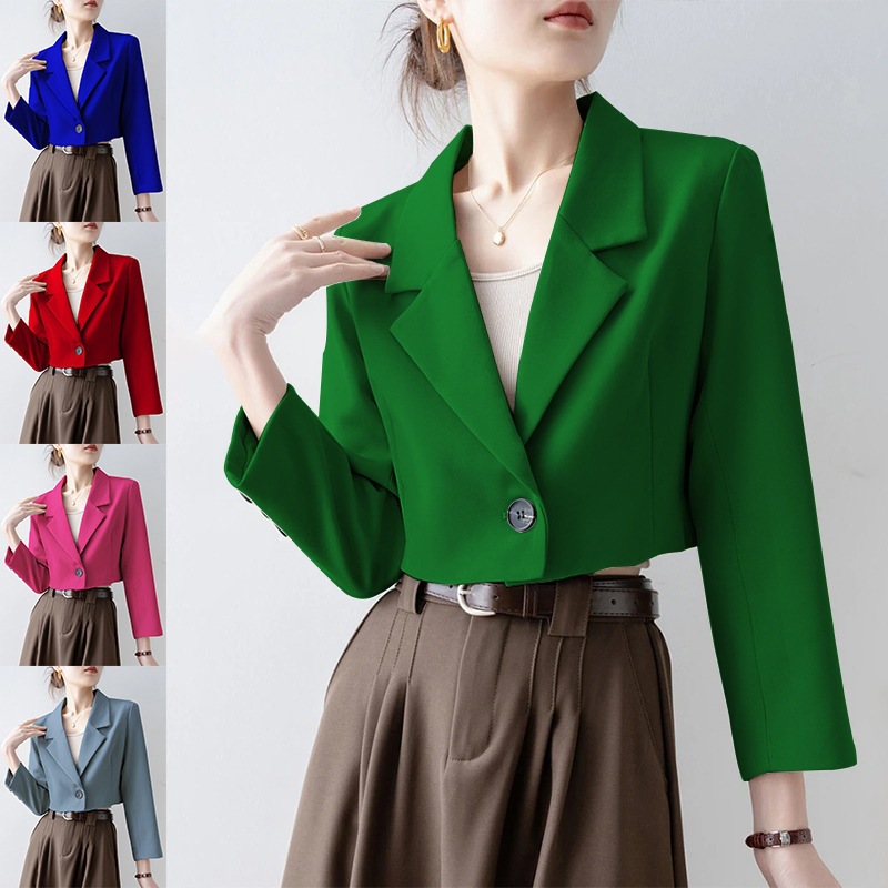 2026 New Multi-Color High-Waisted Slimming Versatile Suit Jacket for Women, Korean Style, Elegant and Sophisticated