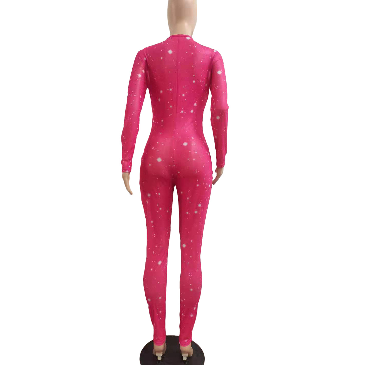Sexy Mesh Digital Printing Jumpsuit