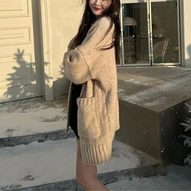 24 invierno Puyuan otoño invierno suave glutinoso jersey de punto suéter para mujeres coreanas nuevo estilo perezoso