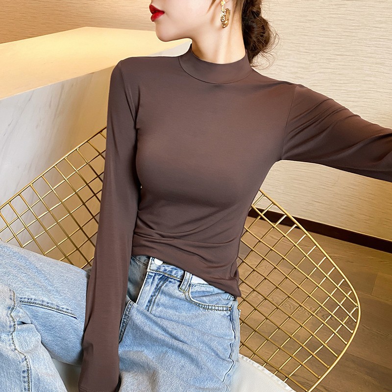 커피 색상 [하프 하이 칼라 모달]] / S [90kg 미만]]
