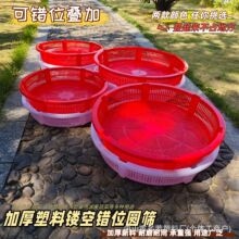 老式塑料厨房沥水红色晾晒干货喜事镂空干果筛加厚错位筛圆形粿筛