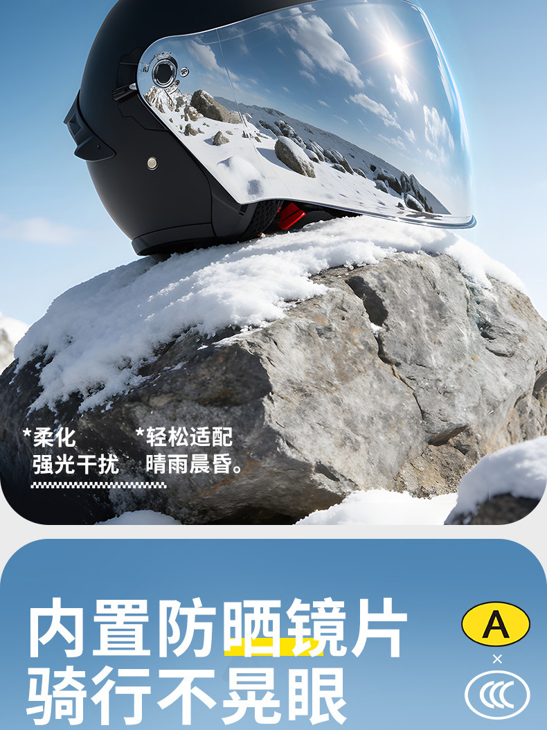 New National Standard 3C Certified Class a Motorcycle Helmet, Personalized Half Helmet for Motorcycles, All-Season Electric Vehicle Safety Helmet with Large Rear Wing