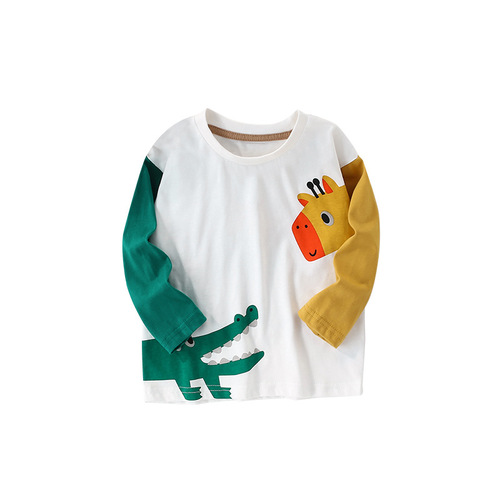 Malwee Boys' T-shirt for Autumn/Winter, EU-US Medium-Small Children, Long-Sleeved Base Layer Casual Crew Neck Children's Top