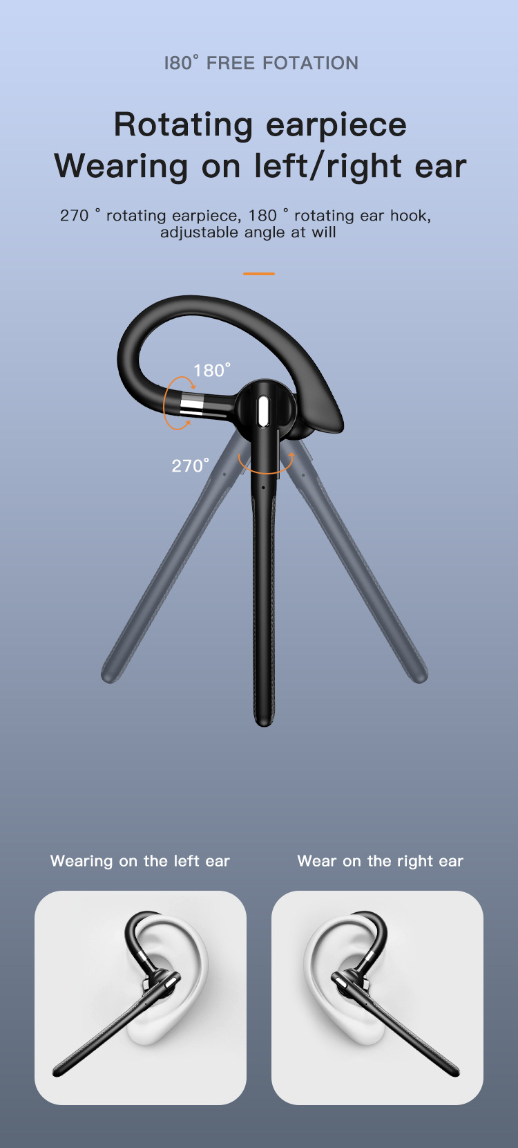 Wireless Bluetooth Hook-on Earphone Business Style With Case_voghion.com