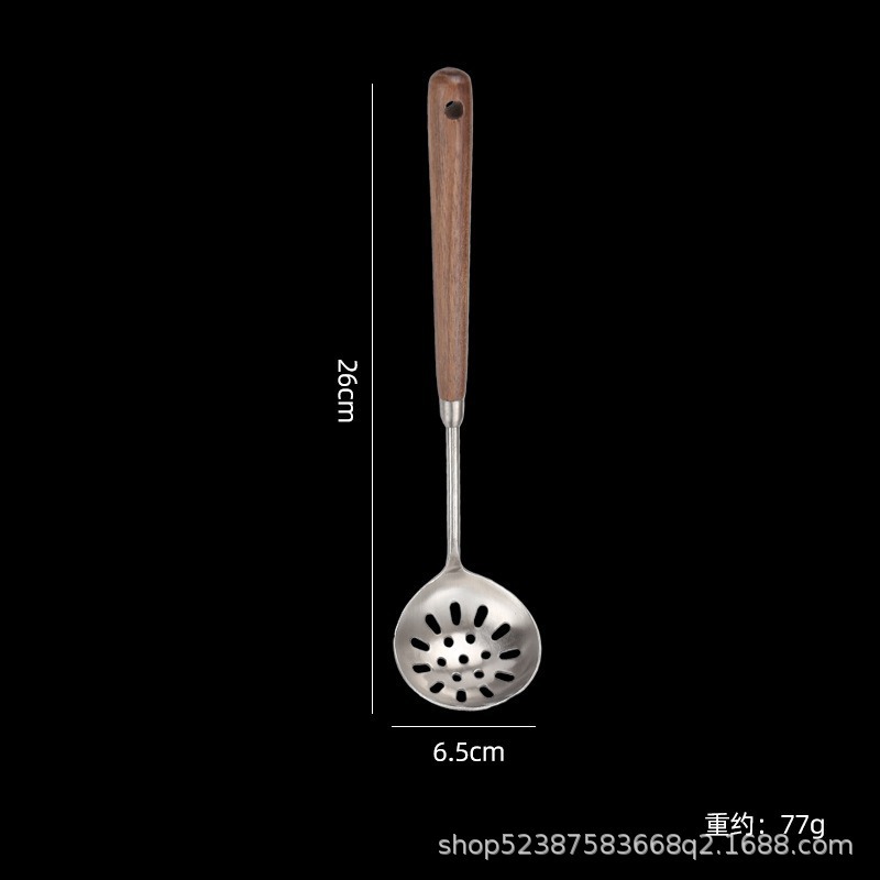 热销家用蘑菇铲 304不锈钢厨房锅铲 套装胡桃木不粘锅锅铲|undefined