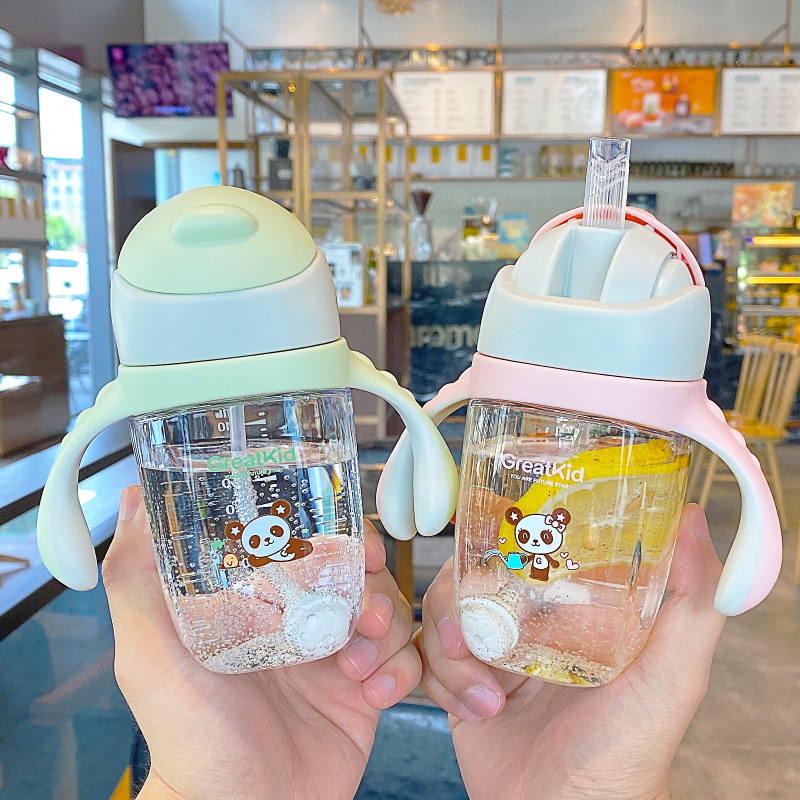 Guan Di tritan children Slide straw Water cup baby Water Training Cup baby Trainer Cup wholesale