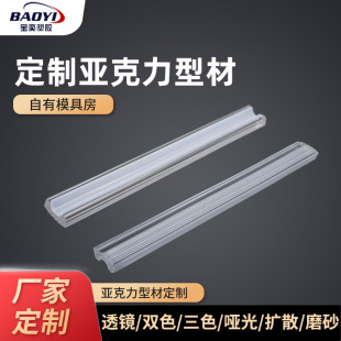 Acrylic lampshade building material decoration PMMA profile extrusion strip pvc profile custom acrylic lens profile