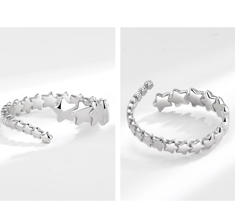 Holiday, Daily Occasion Wholesale IG Style Simple Style Star Copper Plating Open Rings