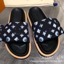 驴家2023绸缎夏季魔术贴女鞋拖鞋防滑耐磨松糕平底厚底