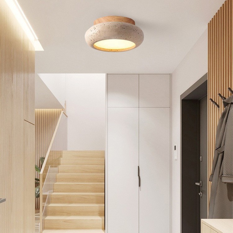 Pasillo de entrada puerta de entrada lámpara de techo residencial corredor balcón huang residencial escalera viento túnel de piedra pequeña lámpara japonesa
