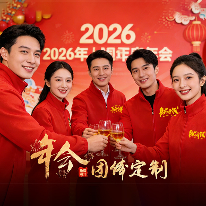 Red Thick Fleece Jacket for Men, Winter Fleece Workwear Jacket with Stand Collar, Custom-Made