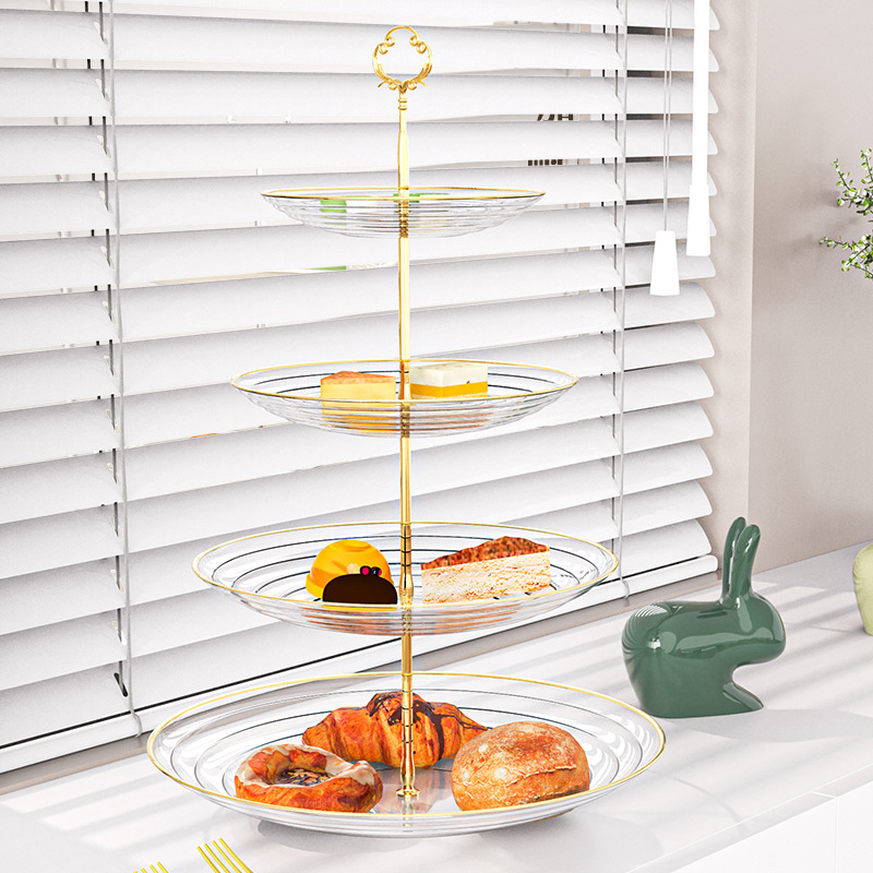 Pasteles de lujo ligero multicapa bandeja de frutas de banquete de alojamiento snack para bandeja de frutas bandeja de pasteles