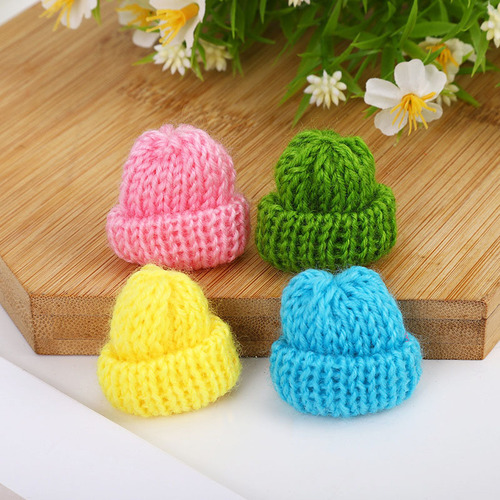 Cross-border Christmas mini hat Korean version knitted yarn hat DIY handmade pom-pom toy decorative accessories