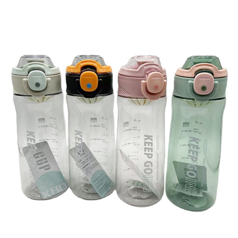 Xinbeidi simple PC portátil taza de plástico fresco estudiante cubierta elástica taza de paja colador conveniente taza portátil al por mayor