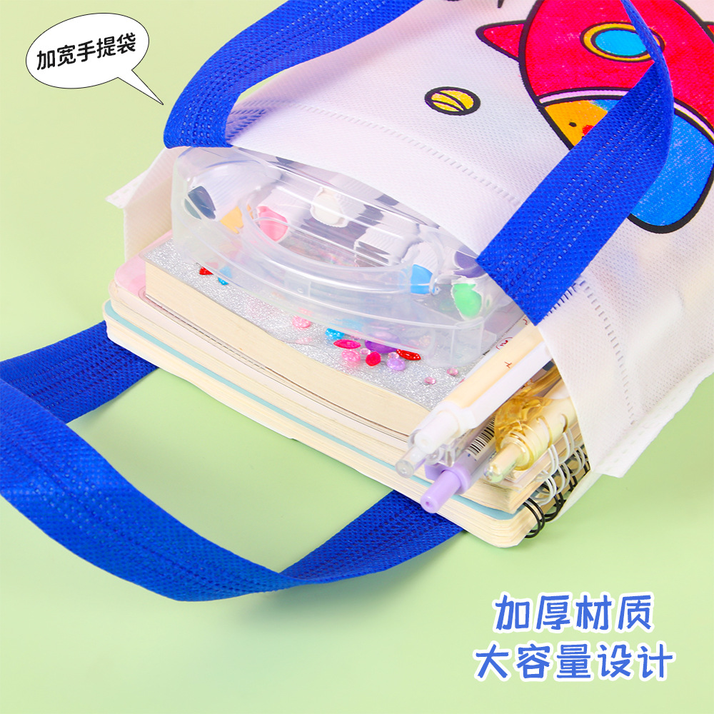 Bolsa de protección del medio ambiente de bricolaje, bolsa de graffiti no tejida, arte para niños, bolsa de tela para colorear hecha a mano, bolso de pintura para colorear pintado a mano
