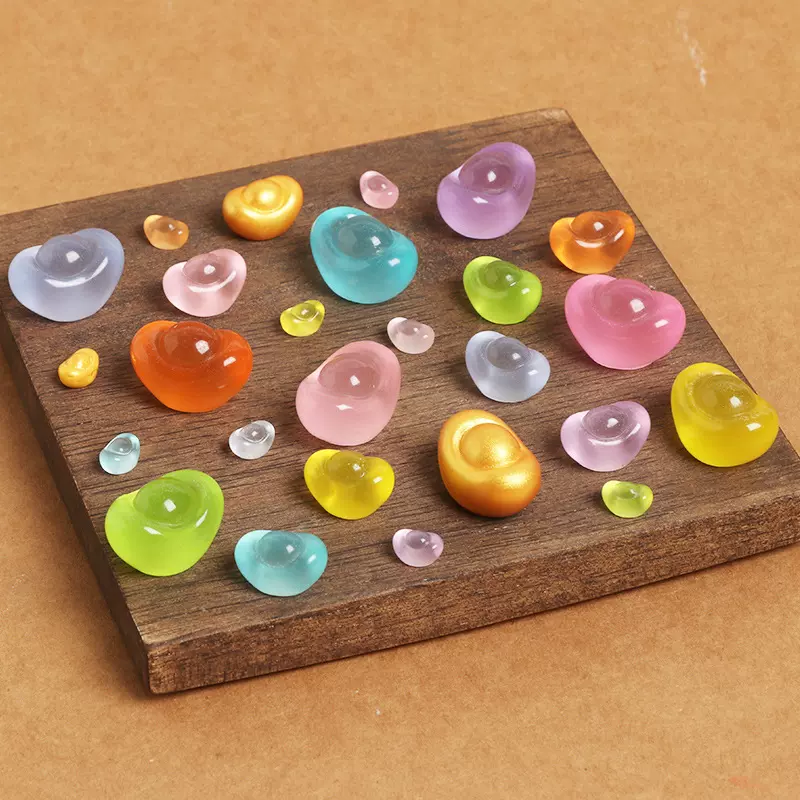 夜光立体树脂新年发财大小金元宝diy饰品配件创意桌面车载小摆件