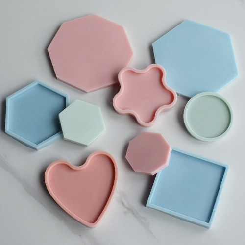Epoxy Resin Mold: Oval Coaster Silicone Molds, Hexagonal Set, Crystal DIY Mirror-Finish Resin & Gypsum Tray Molds