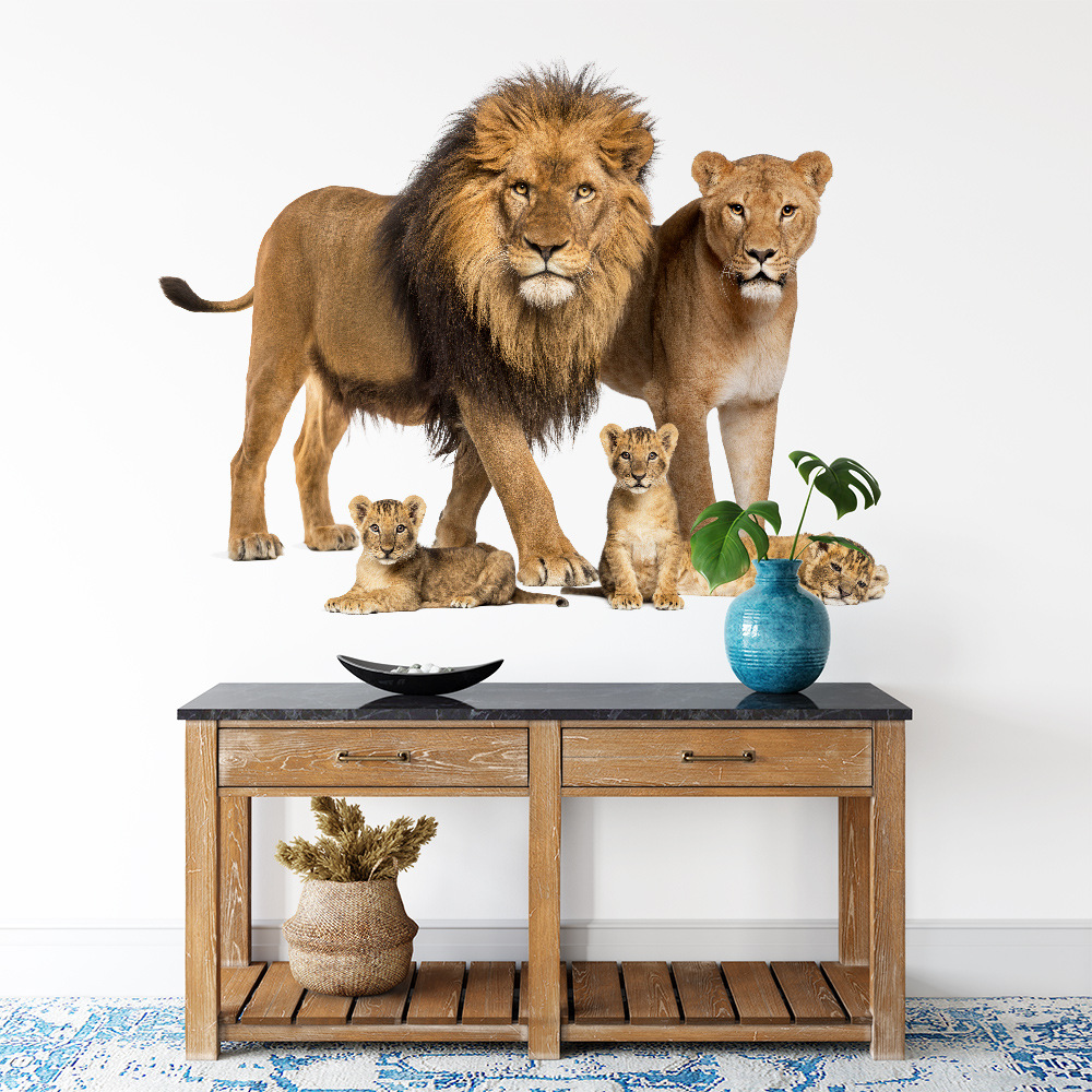 New cross-border large African lion wall stickers living room sofa TV background wall hallway stickers