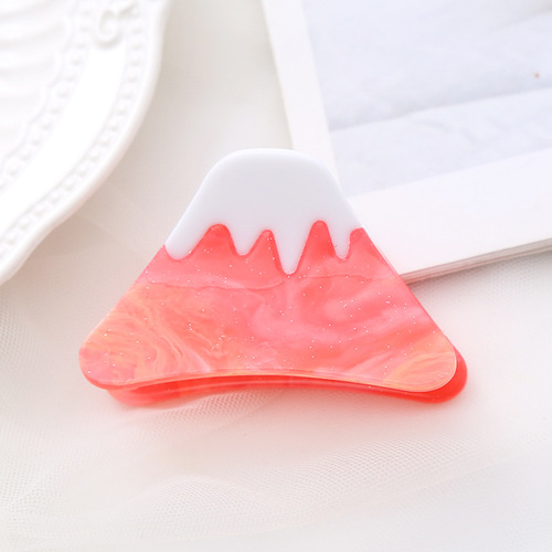 Japanese-style Mount Fuji gradient braided acetate hair clip, fresh and cute claw clip, high ponytail hair accessory, bun hair accessory at the back of the head