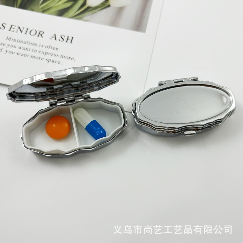 创意便携金属药丸盒 菱形金属药盒 二格香膏盒 pillbox