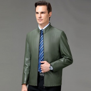 Wholesale genuine goods high-end young and middle-aged men's sheepskin leather jacket collar jacket business spring and autumn jacket coat