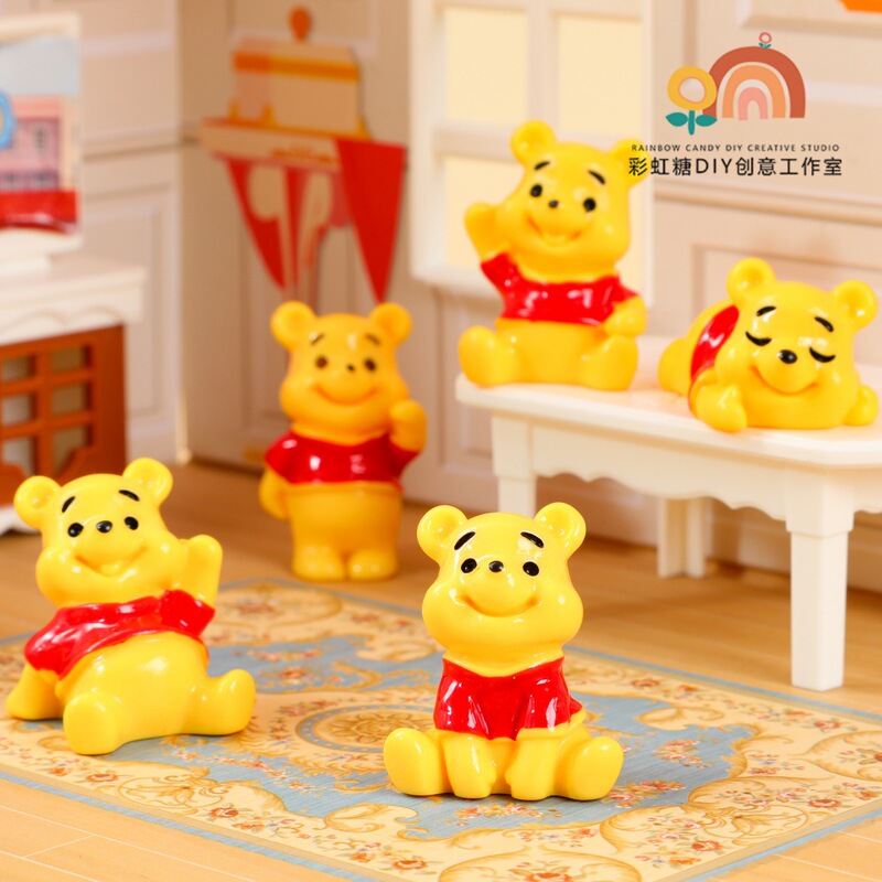 Cartoon three-dimensional doll multi-pose Winnie the Pooh doll ornaments resin diy jewelry hole shoes accessories material wholesale Cartoon three-dimensional doll multi-pose Winnie the Pooh doll ornaments resin diy jewelry hole shoes accessories material wholesale