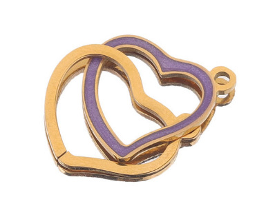 Acero inoxidable doble agujero amor esmalte gota aceite colgante doble anillo amor colgante DIY joyería accesorios collar pulsera