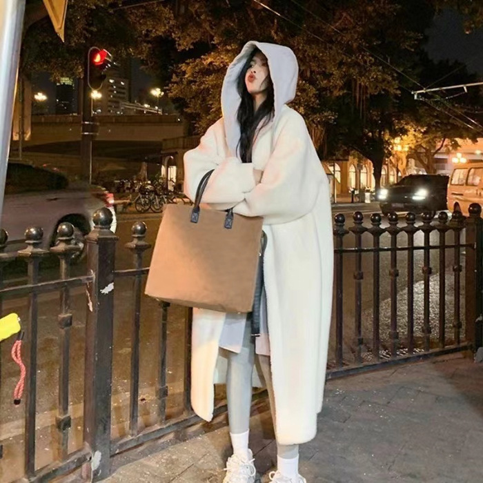 Women coats Two Piece Hooded Clothes Korean Fashion Winter Long Sleeve - Picture 3 of 5