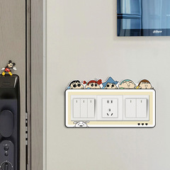 クレヨンしんちゃん アクリル製スイッチステッカー 電源コンセント保護カバー 家庭用装飾 漫画風フレーム 防油 家庭用