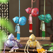 国风葫芦香囊水晶流苏宋锦葫芦挂件国潮文创景区礼品香包香囊挂件