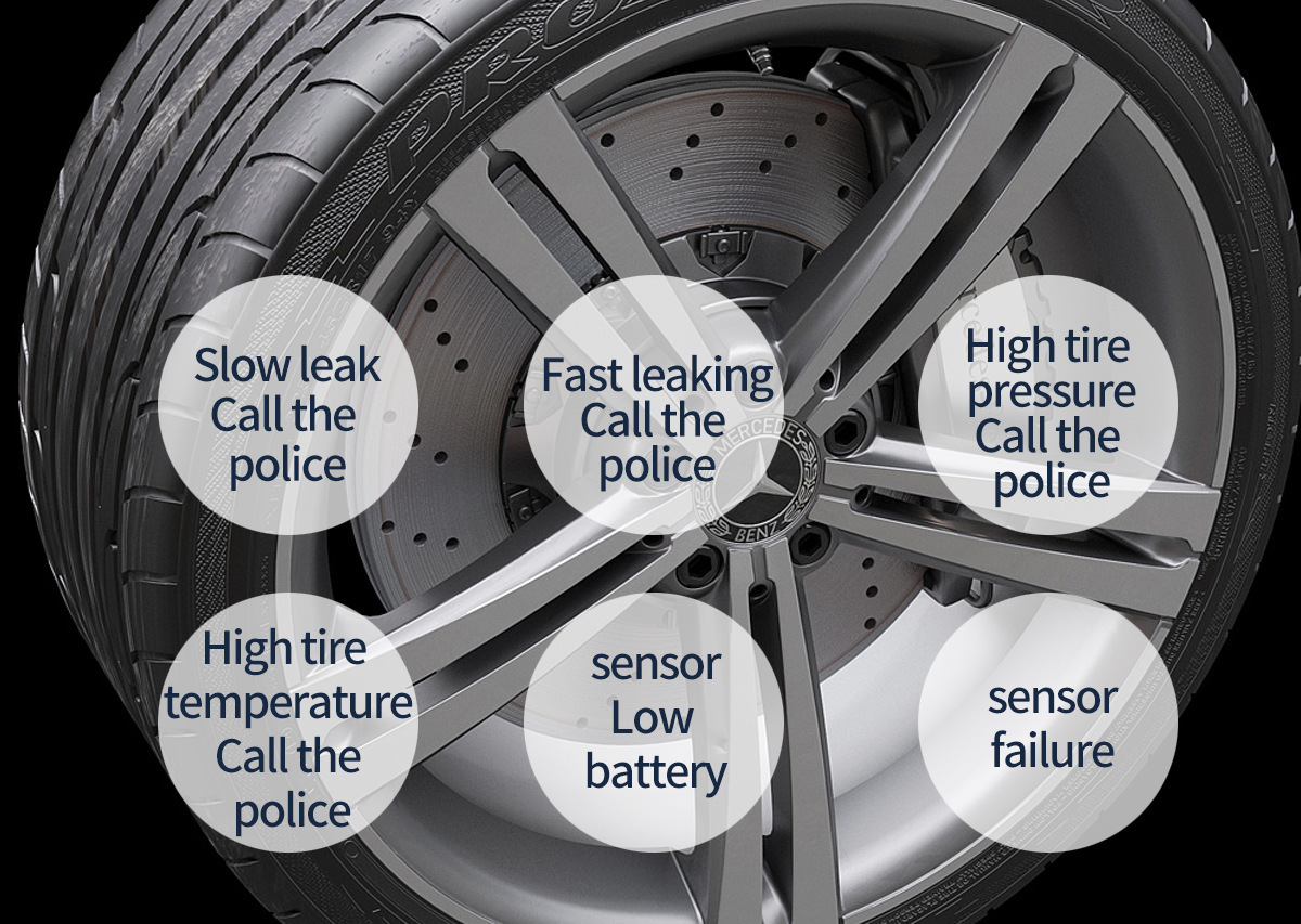 Car Solar Wireless Tire Pressure Monitor Tpms System External Car Perpetual Calendar Tire Pressure Detection