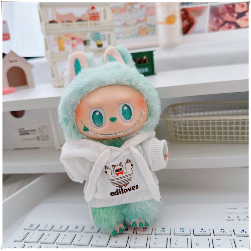 labubu ベビー服 Labubu 第一世代第二世代第三世代 10 センチメートル綿人形黒と白グレートレンディなスウェットシャツパーカーパンツ|undefined