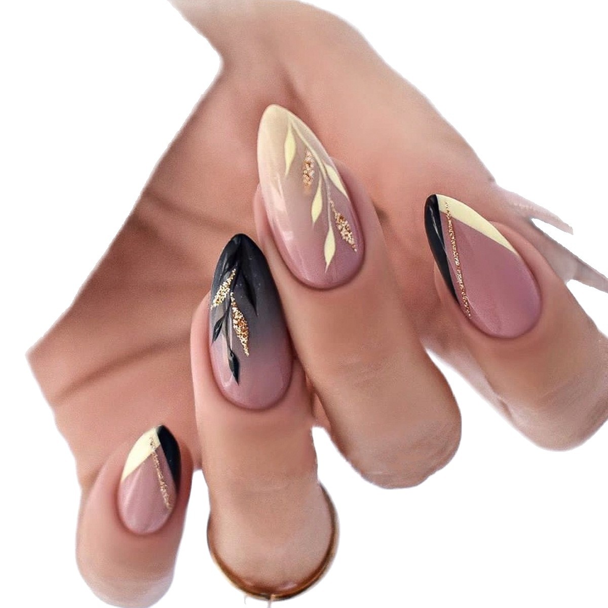 Unas de almendras simples blanqueadoras de uñas para mujeres que usan piezas de uñas de alta calidad, colección de manicuras hechas a mano, Europa y América al por mayor