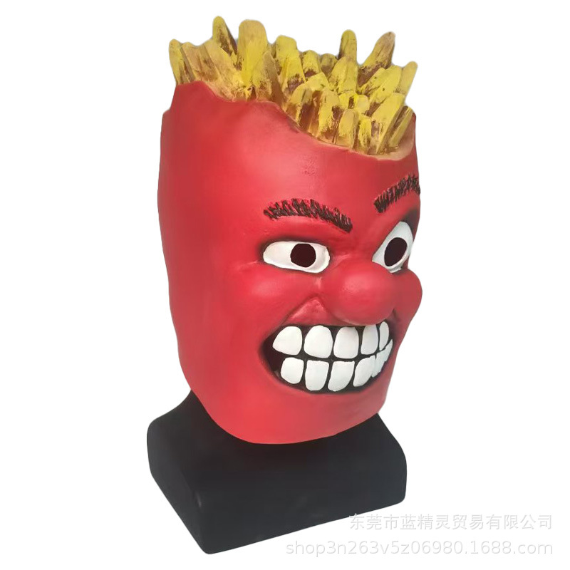 New Funny Funny Fries Mask Halloween cos Latex Mask cosplay Fries Mask Factory Direct Supply