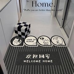 地墊門口耐髒卡通貓貓刮泥蹭土絲圈玄關腳墊家用可裁剪入戶地墊