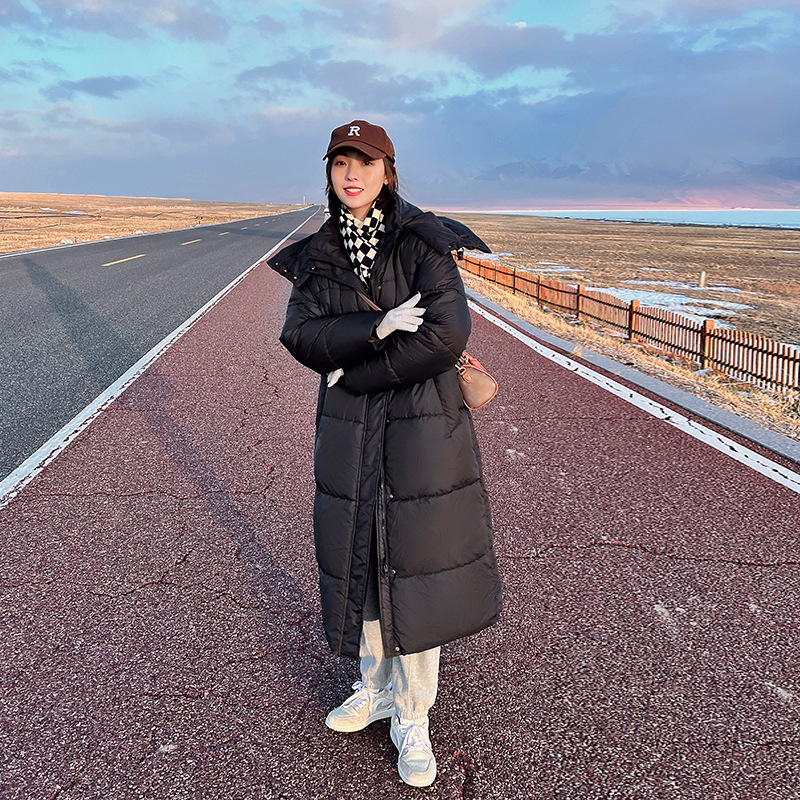 Ropa de algodón larga sobre la rodilla para mujeres 2023 invierno nuevo estilo coreano casual suelto desmontable chaqueta de ropa de pan bf con capuz image 8